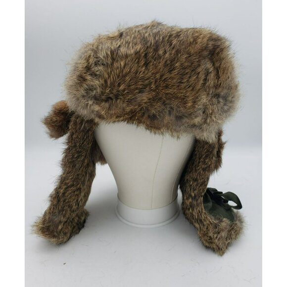 Mad Bomber Green Aviator Hat With Rabbit Fur Trim, Adult XL, Trapper Hunting - Picture 1 of 7